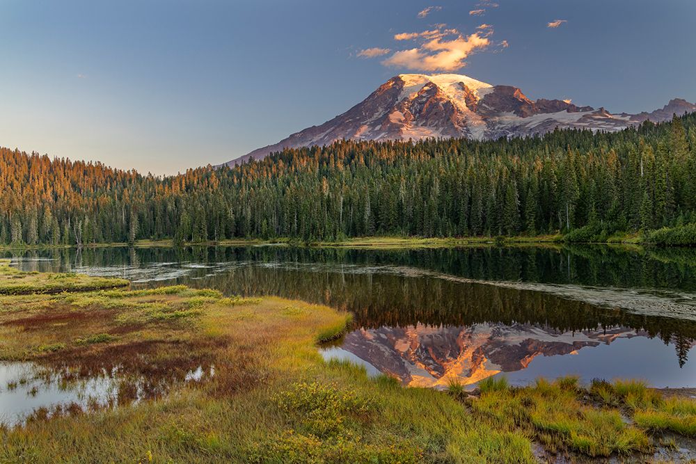Aptly named Reflection Lake in Mount Rainier National Park-Washington State-USA